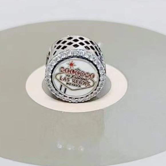 Pandora Jewel of Las Vegas Sign CZ Button Charm Vegas Exclusive - Picture 1 of 3